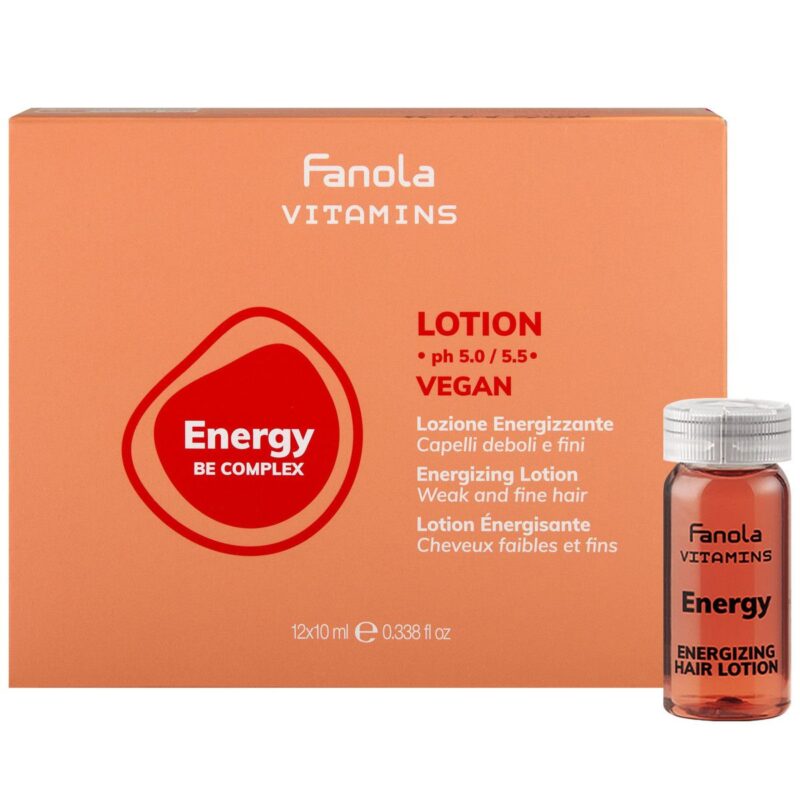 Fanola Vitamins Energy – Fiole Energizante pentru Păr Slăbit (12 × 10 ml)