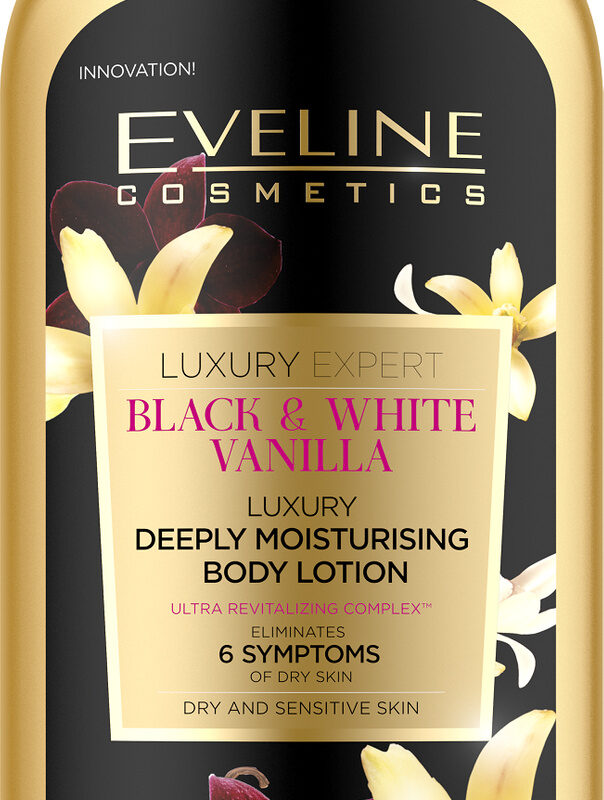 Eveline Luxury Expert Black & White Vanilla Loțiune hidratant pentru corp cu Aromă Vanilie 350ml
