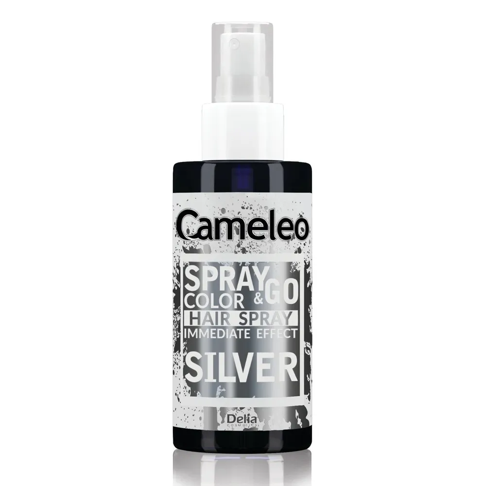 spray colorant silver, vopsea temporară argintie, Cameleo Spray & Go Silver, spray argintiu păr 150 ml, culoare temporară păr silver, vopsea spray lavabilă