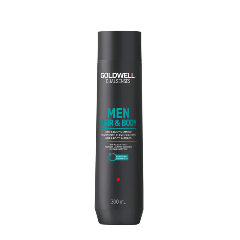 șampon 2 în 1 bărbați, Goldwell Dualsenses Men 300 ml, șampon păr și corp profesional, șampon bărbați salon, șampon revitalizant pentru bărbați