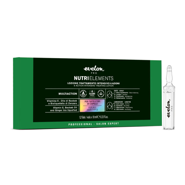 Lozione Tratament Intensiv Evelon Pro Nutri Elements 8 Acțiuni – Regenerare Profesională pentru Păr Deteriorat 1buc-10ml