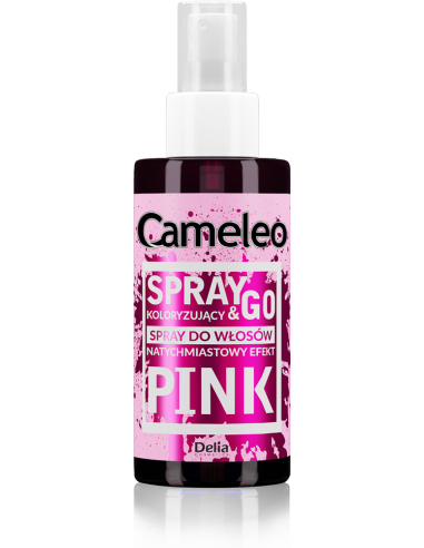 spray colorant roz, vopsea temporară roz păr, Delia Cameleo Spray & Go roz, spray păr 150 ml, culoare temporară wash out, spray roz festival
