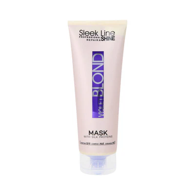 mască violet 250 ml, Stapiz Sleek Line Violet Blond, mască anti galben pentru blond, tratament purple pentru păr decolorat, mască profesională blond rece