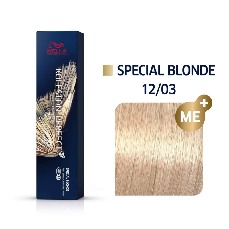 Vopsea Profesională Wella Koleston Perfect ME+ Special Blonde 12/03 Blond Special Auriu Natural 60 ml