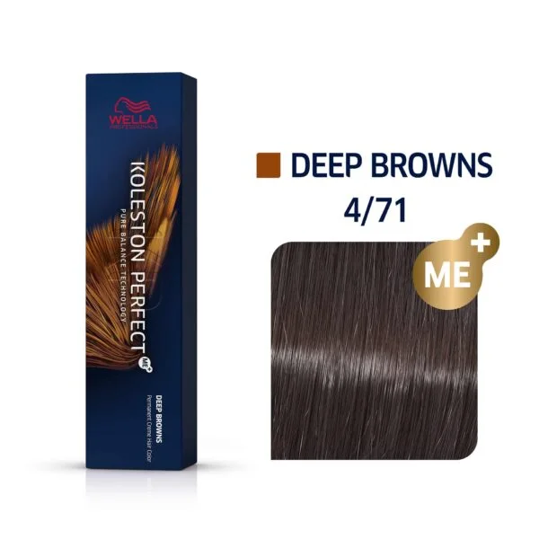Vopsea Profesională Wella Koleston Perfect ME+ 4/71 Castaniu Mediu Maro Cenușiu 60 ml
