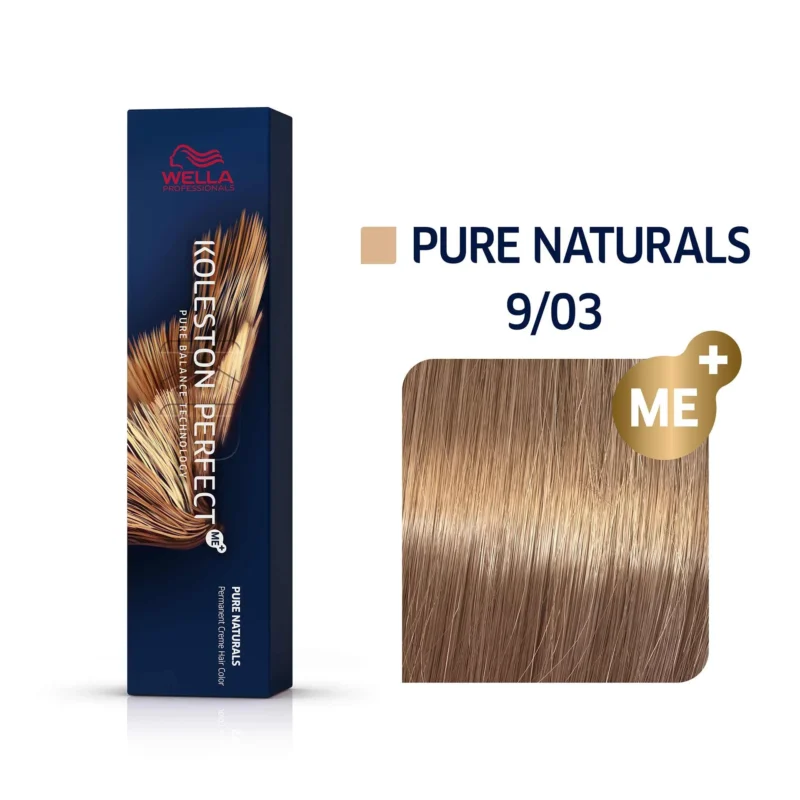 Vopsea Profesională Wella Koleston Perfect ME+ 9/03 Blond Luminos Auriu Natural 60 ml