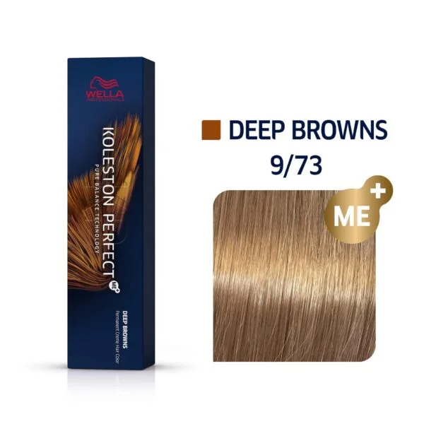 Vopsea Profesională Wella Koleston Perfect ME+ 9/73 Blond Luminos Maro Auriu 60 ml
