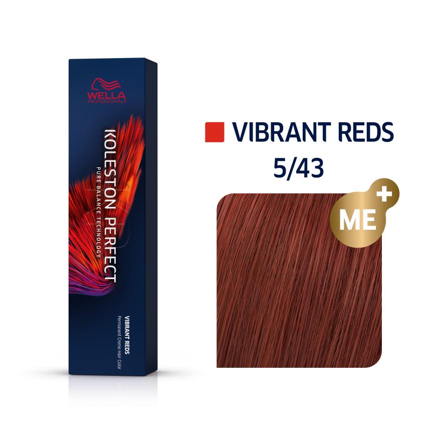 Vopsea Profesională Wella Koleston Perfect ME+ Pure Auburn 5/43 Castaniu Deschis Roșu Auriu 60 ml