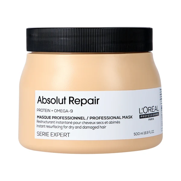 Mască Regenerantă L'Oréal Professionnel Serie Expert Absolut Repair Protein + Omega-9 pentru Păr Deteriorat, 500 ml