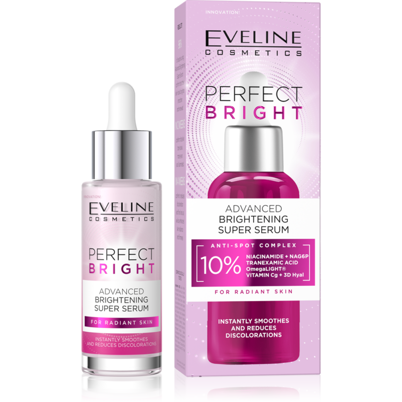 Eveline Perfect Bright – Super Serum Iluminator cu 10% Anti-Spot Complex, 30 ml