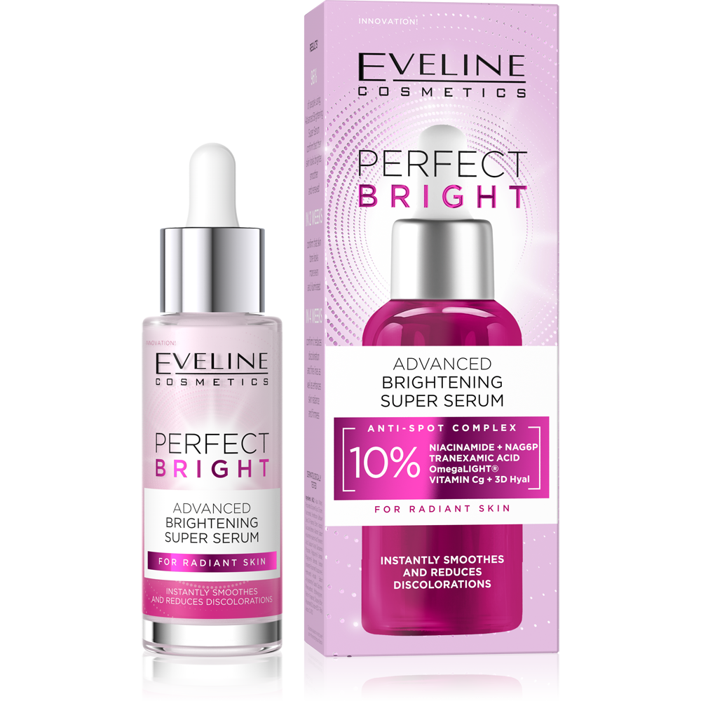 Eveline Perfect Bright – Super Serum Iluminator cu 10% Anti-Spot Complex, 30 ml